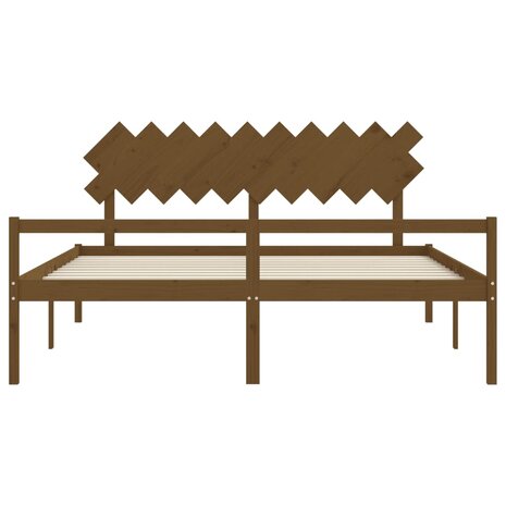 Seniorenbed met hoofdbord massief hout honingbruin 200x200 cm 8720845407391 6