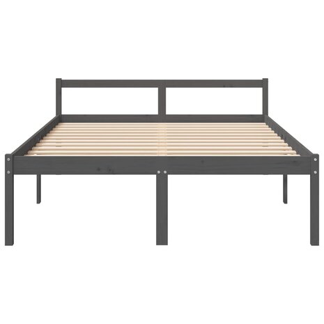 Seniorenbed massief grenenhout grijs 150x200 cm 8720286878309 4