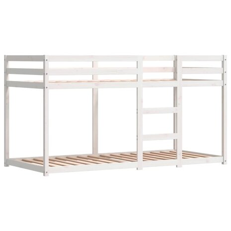 Stapelbed met gordijnen 75x190 cm grenenhout wit en zwart 8721102689536 8