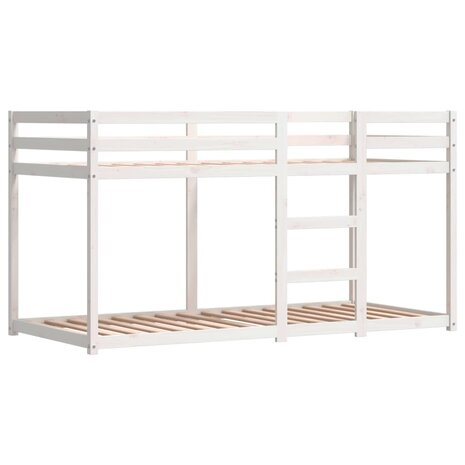 Stapelbed met gordijnen 80x200 cm grenenhout wit en zwart 8721102690310 8