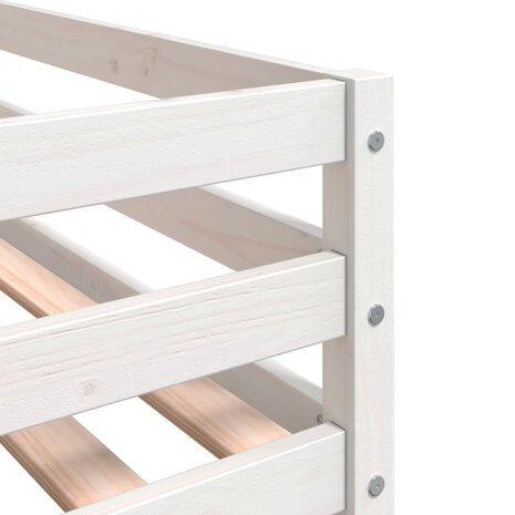 Stapelbed met gordijnen 75x190 cm grenenhout wit en zwart 8721102690433 11
