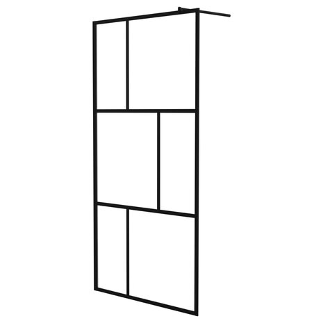 Inloopdouchewand 100x195 cm gehard glas zwart 8720286288641 2
