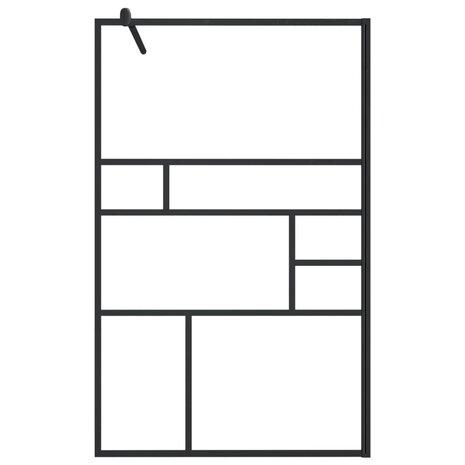 Inloopdouchewand 100x195 cm ESG-glas transparant en zwart 8720286416105 3