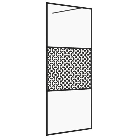Inloopdouchewand 80x195 cm ESG-glas transparant en zwart 8720286513316 2