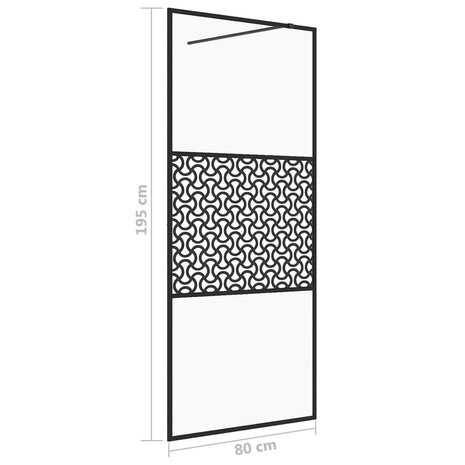 Inloopdouchewand 80x195 cm ESG-glas transparant en zwart 8720286513316 5