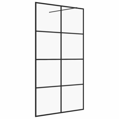 Inloopdouchewand 100x195 cm ESG-glas transparant en zwart 8720286513385 2