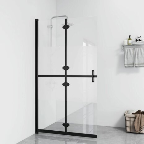 Inloopdouchewand inklapbaar 80x190 cm ESG-glas halfmat 8720286640210 1