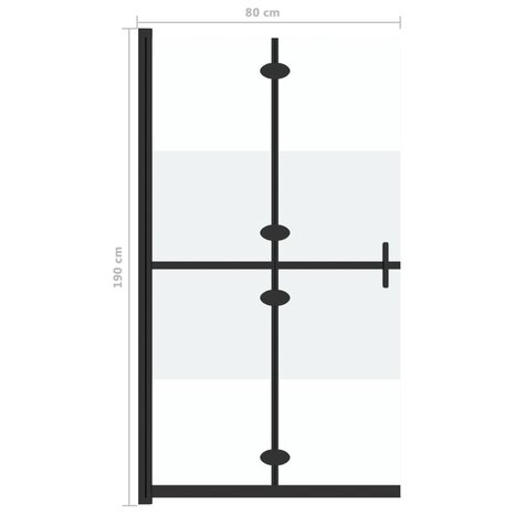 Inloopdouchewand inklapbaar 80x190 cm ESG-glas halfmat 8720286640210 7