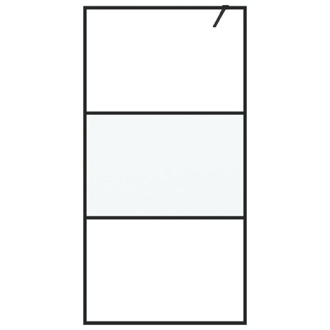 Inloopdouchewand 100x195 cm halfmat ESG-glas zwart 8720287052043 3