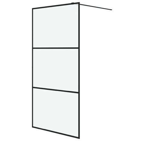 Inloopdouchewand 100x195 cm mat ESG-glas zwart 8720287052098 2