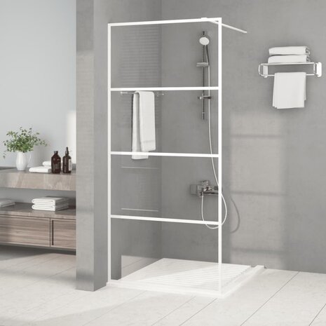 Inloopdouchewand 90x195 cm transparant ESG-glas wit 8720287052388 1