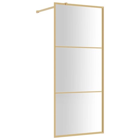 Inloopdouchewand transparant 90x195 cm ESG-glas goudkleurig 8720845941864 2