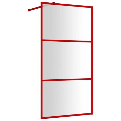 Inloopdouchewand transparant 100x195 cm ESG-glas rood 8720845941871 2