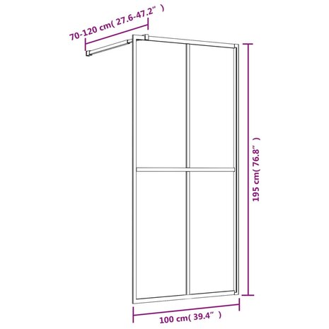 Inloopdouchewand transparant 100x195 cm ESG-glas goudkleurig 8720845941963 7