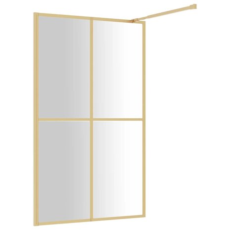 Inloopdouchewand transparant 118x195 cm ESG-glas goudkleurig 8720845941987 5