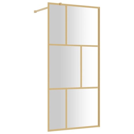 Inloopdouchewand transparant 90x195 cm ESG-glas goudkleurig 8720845942045 2