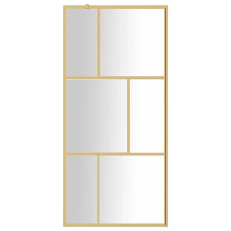 Inloopdouchewand transparant 90x195 cm ESG-glas goudkleurig 8720845942045 3