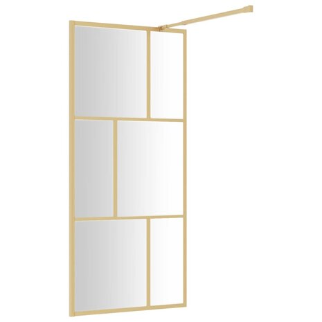 Inloopdouchewand transparant 90x195 cm ESG-glas goudkleurig 8720845942045 5