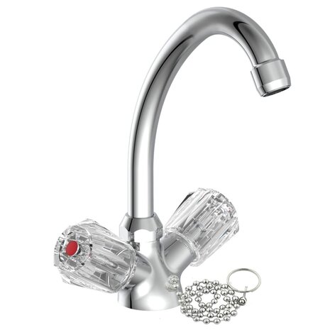 SCHÜTTE Wastafelmengkraan tweeknops SAVINO chroomkleurig 4008431372105 2