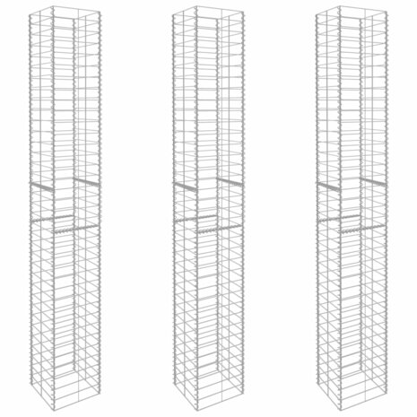 Schanskorven 3 st 25x25x197 cm gegalvaniseerd staal 8719883607672 2