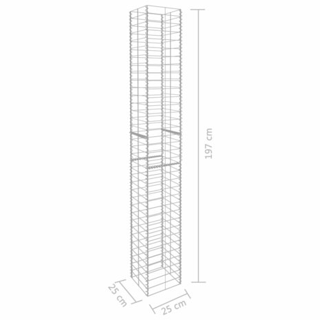 Schanskorven 3 st 25x25x197 cm gegalvaniseerd staal 8719883607672 6