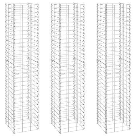 Schanskorf plantenbakken 3 st verhoogd 30x30x150 cm ijzer 8720286763735 2