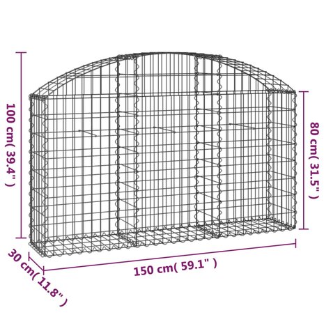 Schanskorf gewelfd 150x30x80/100 cm gegalvaniseerd ijzer 8720845651077 5