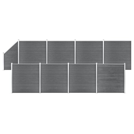 Schuttingset 8 vierkant en 1 schuin 1484x186 cm HKC grijs 8719883908878 1