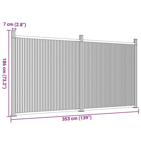 Schuttingpaneel 353x186 cm HKC grijs 8721102675287 8
