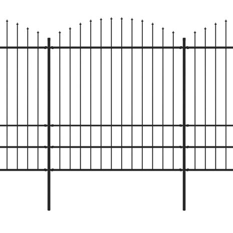 Tuinhek met speren bovenkant (1,75-2)x3,4 m staal zwart 8719883714783 2