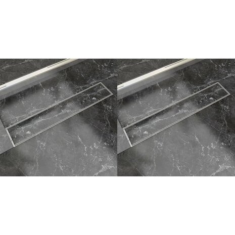 Doucheafvoer 2 st rechthoekig 630x140 mm roestvrij staal 8718475797272 1