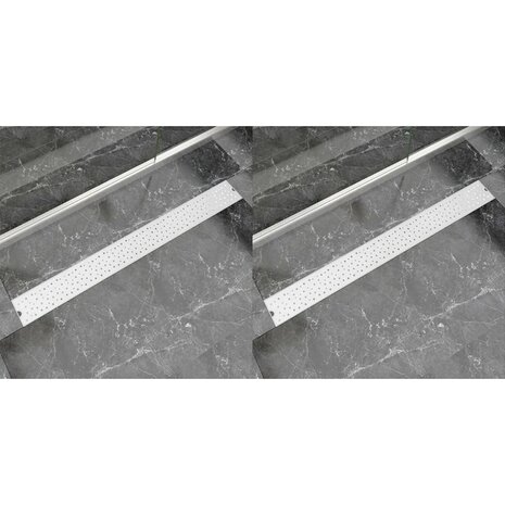 Doucheafvoer 2 st rechthoekig bubbel 1030x140mm roestvrij staal 8718475797494 1