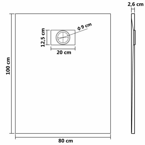 Douchebak 100x80 cm SMC zwart 8719883581422 6