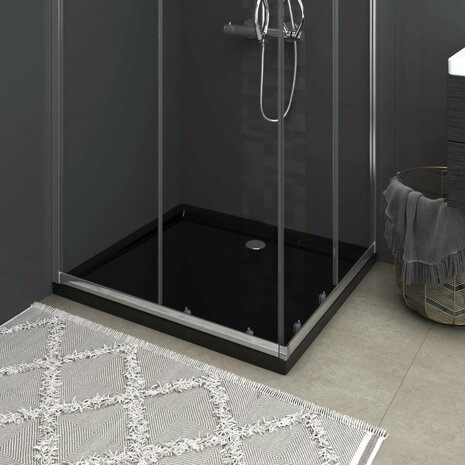 Douchebak rechthoekig 80x90 cm ABS zwart 8720286206195 1