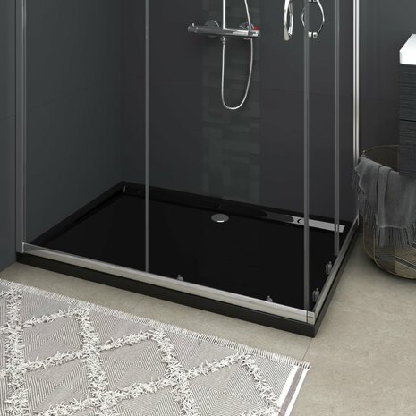 Douchebak rechthoekig 80x120 cm ABS zwart 8720286206218 1