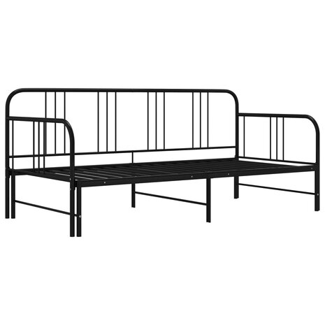 Slaapbankframe uittrekbaar metaal zwart 90x200 cm 8720286162514 2