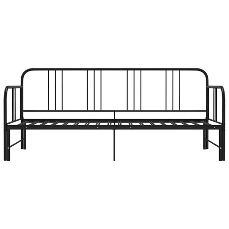 Slaapbankframe uittrekbaar metaal zwart 90x200 cm 8720286162514 3