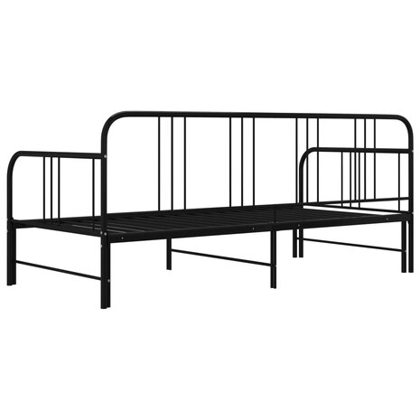 Slaapbankframe uittrekbaar metaal zwart 90x200 cm 8720286162514 5