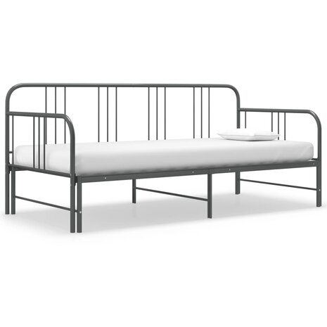 Slaapbankframe uittrekbaar metaal grijs 90x200 cm 8720286162538 1