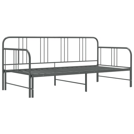 Slaapbankframe uittrekbaar metaal grijs 90x200 cm 8720286162538 2