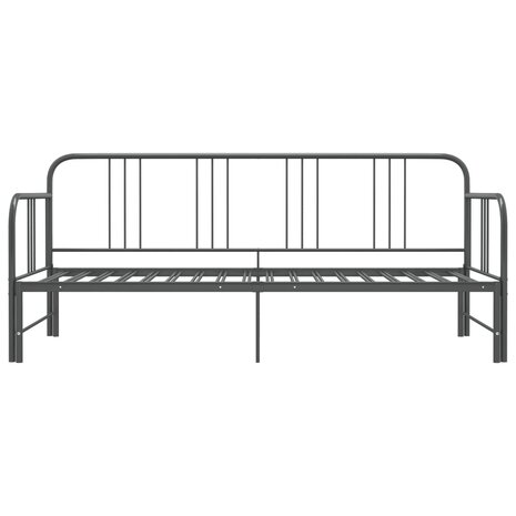 Slaapbankframe uittrekbaar metaal grijs 90x200 cm 8720286162538 3