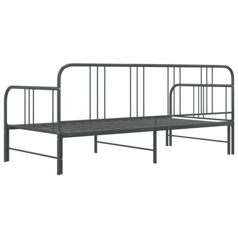 Slaapbankframe uittrekbaar metaal grijs 90x200 cm 8720286162538 5