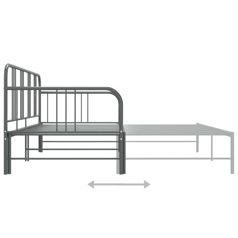 Slaapbankframe uittrekbaar metaal grijs 90x200 cm 8720286162538 7