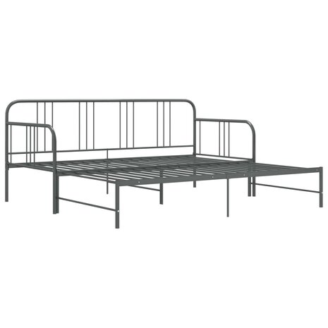 Slaapbankframe uittrekbaar metaal grijs 90x200 cm 8720286162538 8