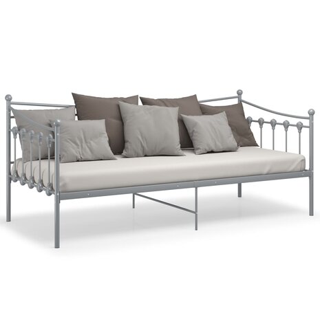 Slaapbankframe metaal grijs 90x200 cm 8720286195536 4