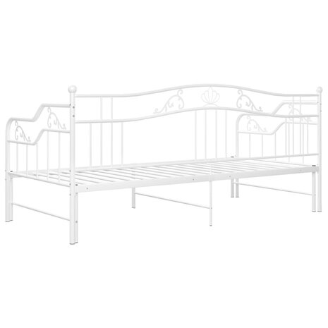 Slaapbankframe uittrekbaar metaal wit 90x200 cm 8720286195611 9
