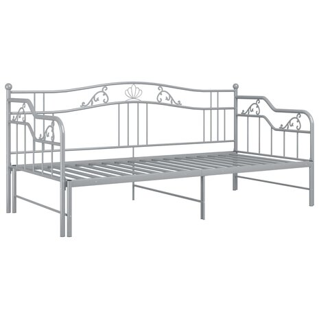 Slaapbankframe uittrekbaar metaal grijs 90x200 cm 8720286195628 5