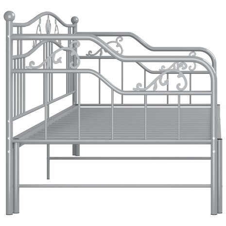 Slaapbankframe uittrekbaar metaal grijs 90x200 cm 8720286195628 9