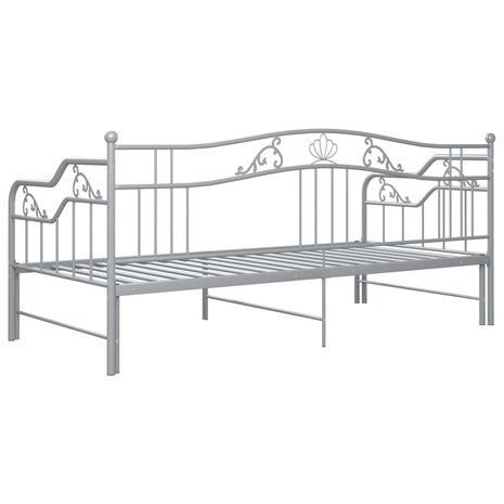 Slaapbankframe uittrekbaar metaal grijs 90x200 cm 8720286195628 10