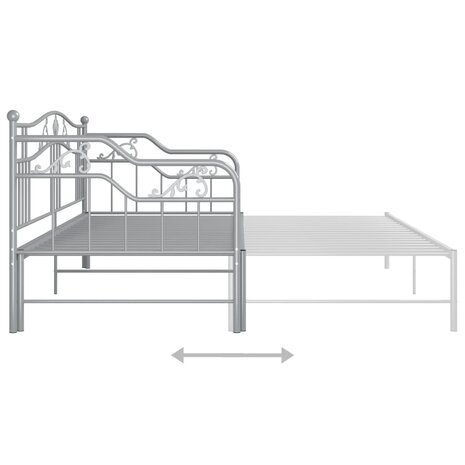 Slaapbankframe uittrekbaar metaal grijs 90x200 cm 8720286195628 11